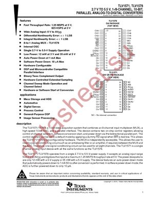 TLV1578CDAR datasheet  